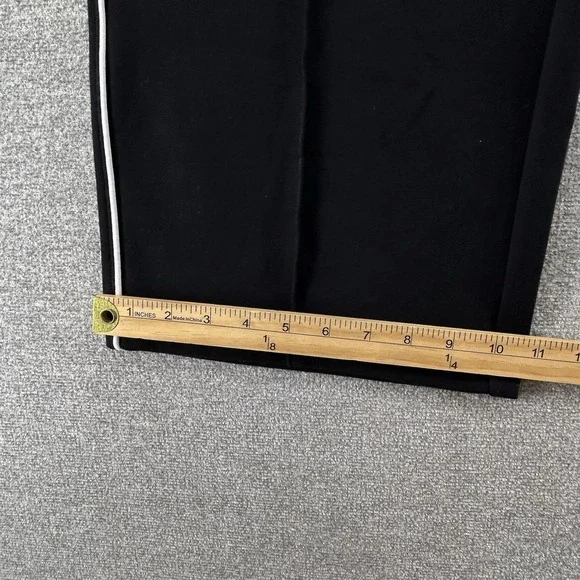 Chicos Pull On Wide Leg Pants Women Size 2R Black White Pinstriped Casual - Picture 7 of 9